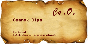 Csanak Olga névjegykártya